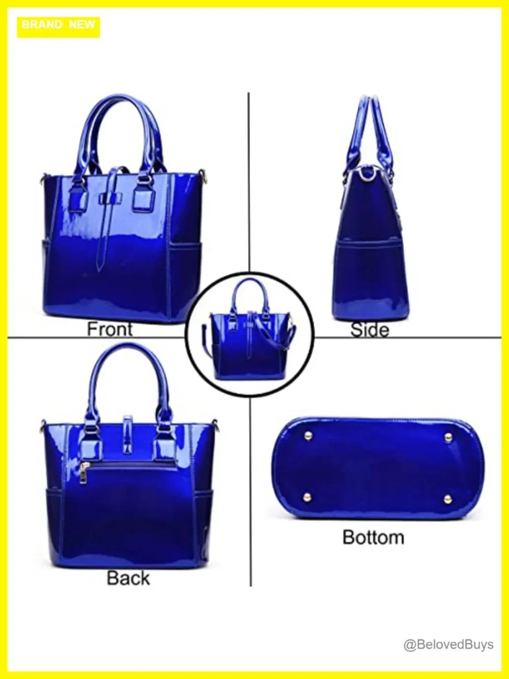 3-Piece Faux Leather Tote, Crossbody, Card Bag Set